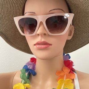 Pink square cat eye sunglasses